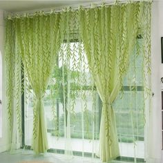 Colorful Flower Print Scarf Sheer Voile Door Window Balcony Curtain Drape Panel Tulle Valances 100% Brand New and high quality Sheer Voile, Beautiful and Pastoral Style Curtain Drape Valances best for window, room, door ect. Material: Voile Curtain Color: as picture show . Fit Rod Pocket: 4cm/1.57" or less Size : 1M/39.4'' (W) X 2M/78.8"(L) 1M/39.4'' (W) X 2.7M/106""(L) Note: you may need two pcs Package Include: 1X Sheer Curtain Panel Washing Care: Not suitable for washing. If over time the dus Window Treatments Bedroom, Green Curtains, Floral Curtains, Window Room, Apartment Decor Inspiration, Living Room Windows, Dream Room Inspiration, Curtain Patterns, Bedroom Green