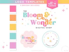 the bloom and wonder logo is shown in this image