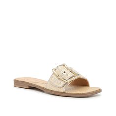 Dolce Vita-Ilexa Sandal Add a stylish touch to casual looks with the Ilexa sandals from Dolce Vita. The laidback slide design is complete with a braided strap, an oversized goldtone buckle, and a modern square toe. Shoe Fits, Braided Strap, Modern Square, Slide Design, Casual Looks, Gold Tones, Buckle, Sandals, Square