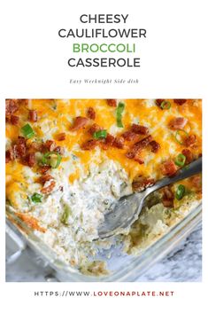 cheesy cauliflower casserole with bacon and green onions