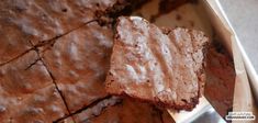 a piece of brownie sitting on top of a spatula