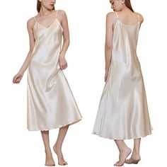 PRICES MAY VARY. Soft satin slip nightgown /silk sleepwear/long silk dress is buttery smooth with a feather-light drape and flow soft and snug to against your skin. Features: nightgown sleepwear with adjustable spaghetti strap to create a casual and sexy look, deep v neck, ruffle hem,a-line style, simple and stylish designs make this satin dress looks more elegant and charming.. Silk nightgown for women is a good choice for Valentine's Day/Birthday/Anniversary/Wedding gifts to your wife, girlfriends,female friends.sisters, and daughters.Lightweight sleeveless night shirts keep you cool and accompany you through the hot summer and everyday night. Nighty for women run small, please choose a SIZE UP before ordering nightwear.Package Includes:1x Women sexy sleepwear. GARMENT CARE - Wash on low Slip Dress Sleepwear, Nightgown Silk, Wedding Oregon, Chemise Nightgown, Dress Sleepwear, Satin Nightgown, Silk Chemise, Perfect Bridesmaid Dress, Silk Nightgown