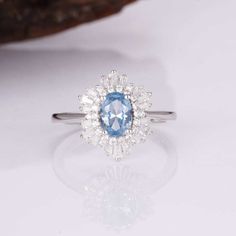 Sterling Silver Aquamarine Ring with Pale Blue Gemstone Glamorous Look, Aquamarine Ring, Aquamarine Rings, Aquamarine Gemstone, Aquamarine Blue, Pale Blue, Aquamarine, Silver Ring, Natural Gemstones