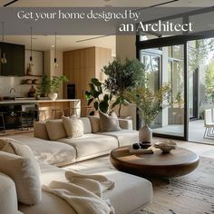 a living room filled with furniture next to a sliding glass door