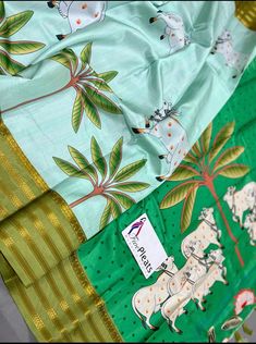 Hurry Upp *Floral Pichwai Sarees* ✅Rich and Light Weight Fancy Soft Silk Sarees ✅Highlight of the saree is the rich pichwai digital print look ✅Two Sides Big Gap Border ✅Rich Pallu with Matching floral print blouse Green Digital Print Unstitched Suit For Festivals, Unstitched Anarkali Saree With Digital Print, Festive Anarkali Saree With Digital Print, Festive Printed Silk Pre-draped Saree, Green Digital Print Saree For Wedding, Traditional Printed Wear For Diwali, Green Digital Print Wedding Saree, Wedding Art Silk Dupatta With Digital Print, Anarkali Saree With Digital Print For Diwali