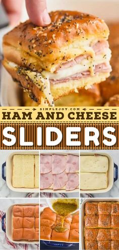 Ham and Cheese Sliders, game day food, football appetizers Football Food Appetizers, Ham And Cheese Sliders, Cheese Sliders, Appetizers Easy Finger Food, Finger Foods Easy, Superbowl Party Food, Tailgate Food, Slider Recipes, Super Bowl Food