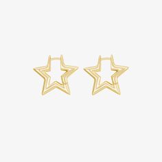 A chunky star shaped hoop✨   Metal Type: Brass and 14k Gold Plated E-Coated What is it? Size: 25mm hopps Sold as a pair Crab Earrings, Nose Ring Jewelry, Preppy Jewelry, Christmas Metal, Cherry Earrings, The Crab, Jewelry Accessories Ideas, The Claw, Funky Jewelry