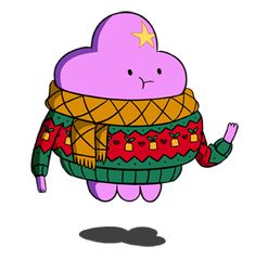 a cartoon character in a sweater with stars on it's head and arms outstretched