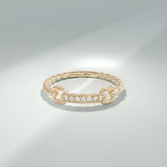 Elevate your style with the Diamond Link Ring, a dazzling symbol of elegance and sophistication. Crafted from your choice of 14k, 18k, or 10k solid gold, this exquisite ring features a unique and contemporary design. The ring can be made with yellow, rose, or white gold, please choose your size from the dropdown menu options above. 𝐑𝐢𝐧𝐠 𝐃𝐞𝐭𝐚𝐢𝐥𝐬: ❥ Solid gold, available in 10, 14 & 18 karats. ❥ Gold Color Options: White Gold, Yellow Gold, Rose Gold ❥ Band Width: 1.50 mm ❥ Thickness: 1. Ring Twisted Band, Pave Wedding Ring, Pave Wedding Rings, Link Ring, Solid Gold Chains, Twisted Band, Linking Rings, Rose Gold Band, Band Jewelry