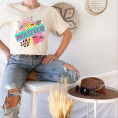 90s Nostalgia, 1990s retro theme, Back to the 90s, Song Lyrics, Graphic Tees, Y2K Women's Clothing, Gift for Her All of the retro 90s feels with this Whatever tee ✌️💖💋 ✨Important:✨ Product color may vary slightly due to variation in photographic lighting and screens/monitors displaying colors differently. When ordering and choosing your size, please keep the unisex fit in mind. These can be longer and looser compared with women cut tees. If you find your size is out of stock (these are well-lo 90s Song Lyrics, 90s Graphic Tees Vintage, 90s Shirts Graphic Tees, Back To The 90s, 90s Tees, Cut Tees, 90s Shirts, Retro Theme, Graphic Tees Vintage