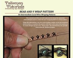 a hand holding a bead and wire wrap pattern with instructions on how to make it