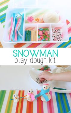 the snowman play dough kit is ready to be made