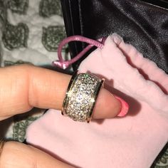 Diamond Encrusted, Heavy 14k , Thick Wide Band. Absolutely Gorgeous!! Lots Of Diamonds!! Tested. I Can't Find A Stamp As I Can't Get My Loop To See, But I Guarantee It's 14k Gold. About 14 Grams, Size Is Between A 7 And 8, As You Can See On The Ring Sizer. Beautiful Condition But You Can See For Yourself. Big Beautiful Heavy Wide Band Diamond Rings, Thick Gold Band, Gold Diamond Ring, Ring Sizer, Wide Bands, Womens Jewelry Rings, Gold Bands, Diamond Rings, Gold Diamond