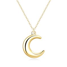 PRICES MAY VARY. Minimalist Design: This gold plated necklace features a delicate crescent moon pendant, perfect for adding a touch of celestial charm to any outfit. Premium Material: Crafted from high-quality stainless steel, ensuring durability and resistance to tarnishing. Hypoallergenic:nickel-free, cadmium-free, lead-free,this necklace is ideal for those with sensitive skin. Moon Pendant Size:approximate 20mm*18mm (0.79'' * 0.71''). Adjustable Chain Length: 16''+2''. Versatile Style: The mi Minimalist Crescent Charm Necklace With Clavicle Chain, Minimalist Crescent Clavicle Chain Charm Necklace, Gold Crescent Charm Necklace With Clavicle Chain, Gold Crescent Clavicle Chain Charm Necklace, Gold Crescent Charm Necklace With Delicate Chain, Gold Crescent Clavicle Chain Necklace, Gold Half Moon Necklace With Delicate Chain, Gold Minimalist Moon Charm Necklace, Gold Crescent Moon Necklace