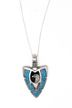 Eagle Turquoise and Sterling Silver Pendant Necklace-Necklace-Good Tidings Unique Turquoise Jewelry With Inlay, Handmade Medallion Shaped Turquoise Jewelry, Blue Southwestern Necklace With Large Pendant, Southwestern Style Blue Necklace With Large Pendant, Southwestern Oxidized Jewelry As Gift, Blue Turquoise Necklace With Oxidized Finish As Gift, Southwestern Style Oxidized Jewelry As Gift, Southwestern Style Oxidized Jewelry For Gifts, Southwestern Style Jewelry With Oxidized Finish As Gift