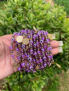 Evil Eye 🧿 Beaded Bracelet In many cultures, it is believed that evil eye bracelets protect against misfortune, evil looks and negative energy. Wear your bracelet for good luck and protection. ✨ Purple Evil eye boosts your imagination; Re-balances your life and removes obstacles. ✨ Cheap Bohemian Evil Eye Bracelet With Colorful Beads, Cheap Evil Eye Jewelry For Festivals, Affordable Evil Eye Beaded Bracelets For Festivals, Cheap Colorful Beads Evil Eye Bracelet For Festivals, Cheap Trendy Multicolor Evil Eye Bracelet, Spiritual Beaded Bracelets For Friendship And Festivals, Evil Eye Round Beads Friendship Bracelets For Festival, Evil Eye Friendship Bracelets With Round Beads For Festivals, Festival Evil Eye Friendship Bracelets With Round Beads