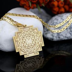 Welcome to Miss Karma Jewelry Sri Yantra jeweled necklace on 925 silver and 14k solid real gold. -DETAİLS - You can write on the back of the necklace. - The model length in the photo is 24 mm. - 14 carat solid gold or 925 sterling silver - The necklace/pendant can also be purchased without a chain. - You can choose the material you want and the production will be done accordingly. -The thickness of silver and plated pendants is 1,2 mm. -The thickness of the gold necklace is 0,8 mm. -DESCRIPTION - Material High Quality 925 Sterling Silver, 14 Karat Gold - Plating Gold, Silver, Rhodium plating, Gold plating, Gold gilding - This product is handcrafted in our workshop. A beautiful gift for yourself, your family and friends. - Visit our store for all our jewellery. -HOWTOORDER - Simply select t Gold Brass Locket Necklace, Gold Locket Necklace In Brass, Spiritual 14k Gold Locket Necklace, Gold Temple Jewelry Chain Necklace Gift, Gold Temple Jewelry Style Chain Necklace, Yellow Gold Locket Jewelry For Festivals, Festival Yellow Gold Locket Jewelry, Gold Plated Locket Temple Jewelry, Gold Plated Temple Jewelry With Locket