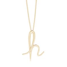 Personalize your jewelry look with this charming lowercase "h" initial pendant. It is crafted in 14k yellow gold and has a simple yet appealing design. H Initial, Plain Jewelry, Gold Initial Pendant, Jewelry Accessories Ideas, Initial Pendant Necklace, Elegant Pendant, Gold Initial, Initial Jewelry, Initial Pendant