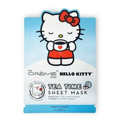 Hello Kitty Face Sheet Mask-Tea Time (6 units) Creme Shop Hello Kitty, British Tea Time, Time Sheet, Shop Hello Kitty, Hello Kitty Shop, Creme Shop, Hello Kitty Makeup, Facial Sheet Mask, Face Sheet Mask