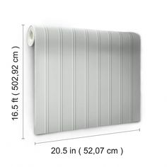 a white wall mounted heater with vertical stripes on it's side and measurements for the width