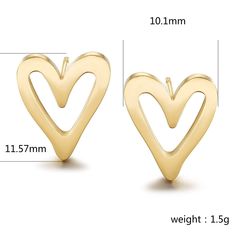 Stainless Steel | 316L. 14K Gold Plating. Hypoallergenic. Water Resistant. Heart-shaped Tarnish Resistant Stainless Steel Earrings, Women Gold Earrings, Gold Heart-shaped Enamel Earrings, Accessories Elegant, Earrings Classic, Stylish Earrings, Steel Earrings, Stylish Earring, Hypoallergenic Earrings