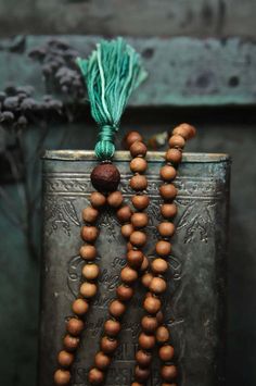 108 Mala Beads/ Sandalwood Turquoise and Bodhi Seed Buddhist Holistic Necklaces With Wooden Beads For Festivals, Holistic Festival Necklaces With Wooden Beads, Traditional Turquoise Wooden Beads, Bohemian Wooden Beads Mala For Festival, Holistic Healing Mala With Wooden Beads, Bohemian Festival Mala With Wooden Beads, Artisan 108 Beads For Meditation, Holistic Wooden Beads Mala For Rituals, Bohemian Necklaces With Wooden Beads For Puja