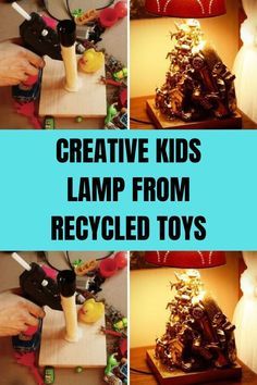 creative kids lamp from recycled toys to make them look like they are playing