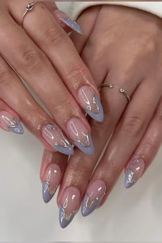 Chrome Nails Designs, Classy Acrylic Nails, Fire Nails, Classy Nails, Funky Nails, Pretty Acrylic Nails, Chic Nails, Short Acrylic Nails