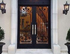 IWD Thermal Break Beautiful Hand-forged Iron Double Door CID-105 Operating Glass Square Top  Full Lite Exterior Iron Doors, Iron Double Door, Iron Front Doors, Double Entry Door, Wrought Iron Entry Doors, Double Front Entry Doors, Wrought Iron Front Door, Iron Front Door, Iron Entry Doors