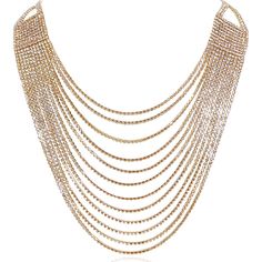 PRICES MAY VARY. STYLISH DESIGN - You'll effortlessly transform any look with this statement gold tone cubic zirconia necklace. With sparkling layers of delicate simulated diamond chains, this elegant yet trendy rhinestone chunky bib necklace perfectly compliments wedding, formal, and party looks. SUPERIOR QUALITY - Every detail has been fine-tuned for maximum quality, longevity, and comfort. Approximate Measurements: 16.5 inches long with 3.5 inch extension. Cubic zirconia and high-shine gold t Cheap Statement Chain Necklace For Formal Occasions, Affordable Statement Necklaces For Wedding, Cheap Statement Chain Necklace For Formal Events, Luxury Rectangular Diamond Necklace For Formal Events, Cheap Gold Rhinestone Necklace For Formal Occasions, Cheap Gold Rhinestone Necklace For Party, Cheap Gold Rhinestone Statement Necklace, Cheap Gold Rhinestone Glamorous Necklace, Luxury Gold Rhinestone Necklace For Evening