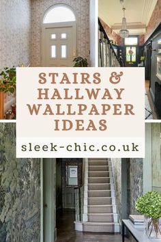 stairs and hallway wallpaper ideas with text overlay that reads stairs and hallway wallpaper ideas