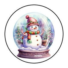 a snow globe with a snowman inside