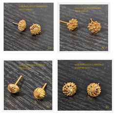 kapa stud earrings dimension: dia 8 mm weight 2.5 grams. for pierced ears with silicon backs Small Gold Earrings Indian, Earrings Gold Indian Simple, Ear Studs Indian, Gold Studs Earrings Indian, Earrings Gold Indian, Small Earrings Gold, 22k Gold Earrings, Gold Earrings Indian, Gold Trend