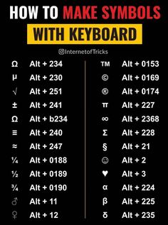 how to make symbols with keyboard tricks