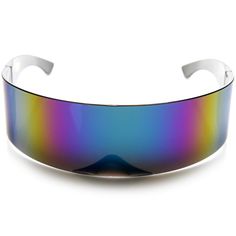 Ultimate retro shield wrap around high fashion sunglasses. Make a statement with these cool reflective mirrored lens. Made with an acetate and polycarbonate UV protected lenses. Measurements: 70-42-46 / Total: 140mm Futuristic Glasses, Futuristic Retro, Wraparound Sunglasses, Cat Eye Colors, Retro Mirror, Wrap Sunglasses, Visor Sunglasses, Acetate Glasses, Sunglasses Retro