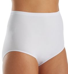 This extremely soft, full coverage panty features seamless sides for a smooth finish that lies flat under clothing. Made of nylon and spandex knit. Stretch waistband provides a smooth, custom fit. Four-way stretch for fit and comfort. Seamless sides for a smooth look and no visible panty lines. Covered elastic along leg openings maintains fit High rise. Full rear coverage. Seamless rear. Tagless to prevent chafing. Knit-in cotton crotch for comfort. Rhonda Shear Women's Ahh High Waisted Seamless White High Stretch Shapewear, White Seamless Shaping Shapewear, Supportive Solid Color Smoothing Bottoms, White High Stretch Bottoms With Contoured Waistband, White High-waist Smoothing Shapewear, White High Waist Smoothing Shapewear, White Full Coverage Stretch Shapewear, High Stretch Seamless White Bottoms, Micro-elastic White Elastane Bottoms