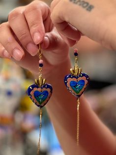 Edith Orozco Corazón Pendant Earring – Colores Mexicanos: Chicago's Mexican Gift Shop Heart Amulet, Mexican Gifts, Hungry Hippos, Heart Shaped Pendant, Happy Hippie, Pendant Earring, Earrings Inspiration, Heart Shape Pendant, Scarf Jewelry