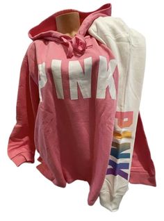 Victoria's Secret PINK CAMPUS PULLOVER HOODIE & JOGGERS 2PC SET OVERSIZED pullover Hooded Sweatshirt in XL OVERSIZED comfy fleece Pockets Longer length Machine Washable. PLUS MATCHING JOGGERS IN SIZE LARGE ( PLEASE MESSAGE ME FOR OTHER SIZES & TO ASK ABOUT OTHER PIECES IN THIS BEAUTIFUL COLLECTION!) HOODIE IS ALSO AVAILABLE IN FULL ZIP IN SIZE SIZE LARGE brand new with all tags still attached. No flaws or defects. Very hard to find color! Comes from a pet-free, smoke-free environment. GUARANTEED Pink Campus, Logo L, Hoodie Pants, Joggers Set, Pink Pullover, Find Color, Oversized Pullover, Jogger Set, Victoria's Secret Pink