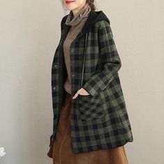 New Loose Hoodie Plaid Thicken Coat Women 2018 Casual Jackets Q1922
.
Materials used: Wool covering yarn

Measurement:One size fits all for this item. Please make sure your size doesn't exceed this size: XXL/BUST-110cm  

 length 79cm / 30.81"
bust 110cm / 42.9"
hem 126cm / 49.14"
Shoulder 38cm / 14.82"
Sleeve length 54.5cm / 21.255"
Armhole 43cm / 16.77"
Cuff 21cm / 8.19"


This dress is made of cotton or linen fabric, soft and breathy. 

Flattering cut. Makes you look slimmer and matches easil Floral Denim Pants, Womens Jackets Casual, Loose Hoodie, Floral Denim, Casual Jackets, Coat Women, Black Fleece, Green Jacket, Casual Jacket