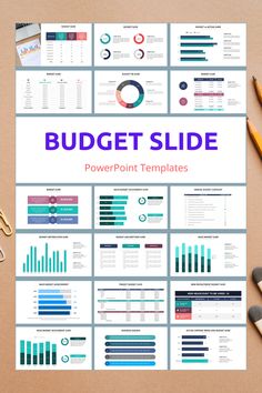 a powerpoint slide presentation is shown with pencils and paper on the table next to it