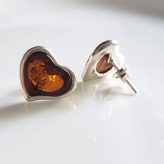 amber heart pendant earrings set in box Polished Finish Heart Earrings For Gift, Polished Sterling Silver Earrings As A Gift, Mother's Day Gift Earrings With Heart Charm, Valentine's Day Heart Cut Heart Earrings Gift, Mother's Day Gift Open Heart Earrings, Silver Heart Shaped Earrings For Anniversary, Minimalist Earrings With Polished Finish As Gift, Minimalist Polished Earrings As Gift, Sterling Silver Heart Earrings With Polished Finish