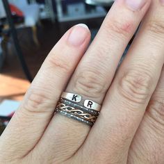 Rings Stacked, Mommy Jewelry, Stack Rings, Stacker Rings, Stacking Bands, Jewellery Inspiration, Stone Feature, Knuckle Rings, Western Jewelry