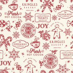 a red and white christmas themed fabric