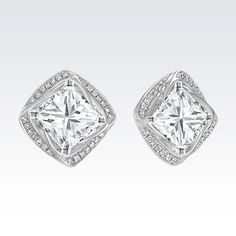 Halo princess and round diamond jackets lady earring gold 14k 1.90 ct Expensive Earrings, Princess Cut Earrings, Diamond Earring Jackets, Round Diamond Earrings, Diamond Solitaire Earrings, Diamond Earrings Studs Round, Girl Necklace, Earring Jackets, Solitaire Earrings