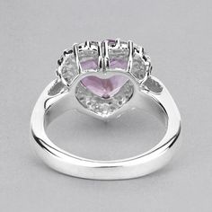 "Amethyst Ring, Halo Amethyst Heart Silver Ring, Natural Amethyst Ring for Women, February Birthstone Ring Flaunt yourself with this amethyst & white topaz halo ring. The natural gemstones have a combined weight of 3.53 carats and are set in .925 sterling silver with rhodium plating. The purple hue of this ring adds a pop of color to any look! The understated design and vibrant stones make this ring perfect for every occasion. amethyst halo silver ring, amethyst ring, amethyst silver ring, n Purple Heart Ring With Accent Stones For Anniversary, Heart Cut Amethyst Ring With Accent Stones, Anniversary Purple Heart Ring With Accent Stones, Amethyst Heart Cut Ring For Anniversary, Purple Heart Amethyst Ring With Accent Stones, Purple Amethyst Birthstone Ring For Valentine's Day, Purple Heart Cut Ring For Anniversary, Purple Heart Ring For Anniversary On Valentine's Day, Valentine's Day Purple Amethyst Promise Ring