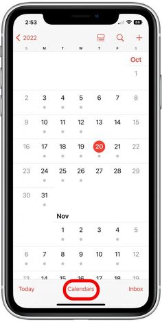 the calendar app on an iphone showing it's date and time circled in red