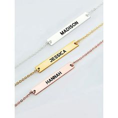 This Bar Name Bracelet is simple and understated but also super chic. With a 7 inch Link Chain. Rather than the classic bar engraving, this engraved bar necklace features a laser engraving to create a more modern, contrasting design. * Available in 3 Tones: Silver, Yellow Gold and Rose Gold. Size: one size.  Gender: female.  Age Group: adult. Minimalist Engraved Nameplate Bar Necklace, Personalized Minimalist Rectangular Name Bracelet, Minimalist Rectangular Bar Necklace With Name, Bar Bracelet Personalized, Dad Bracelet, Initial Charm Bracelet, Coordinates Bracelet, Summer Beach Jewelry, Engraved Bar Necklace