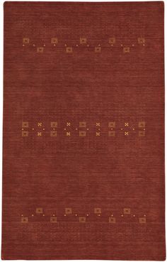 an orange and brown rug with small squares on it