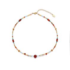 Red Beans Necklace – BHelmi Longing For Someone, Red Beads Necklace, Sculptural Jewelry, Red Beads, Bow Jewelry, Elegant Red, Red Beans, Red Bead, Beads Necklace