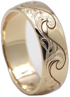 Wave ring Ocean Wave Design, Wave Ring, Gold Hand, Ocean Wave, Wave Design, Gold Hands, Hand Engraving, Ocean Waves, Hawaii